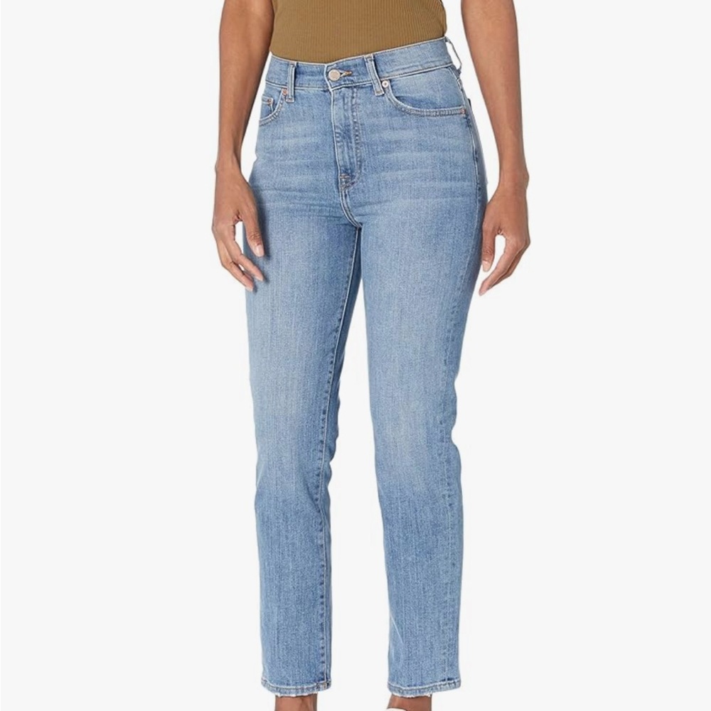 The Drop Women’s Miranda High-rise straight fit ankle Jean.